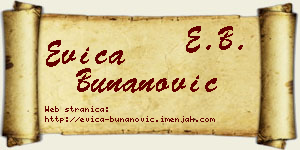 Evica Bunanović vizit kartica